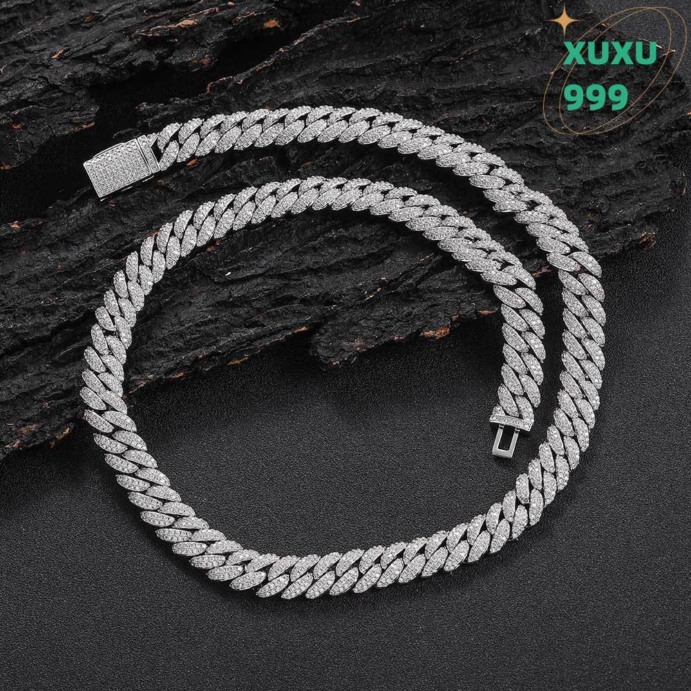 OACOCA Hip Hop Zircon Cuban Chain Ice Necklace Men Fashion Jewelry Long Necklace for Women 10mm Gold Plated Charm Necklaces