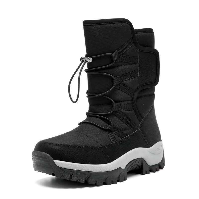 Hot Selling Winter Outdoor Warmth and Fur Boots Midi Cotton Fashion Women Snow Shoes