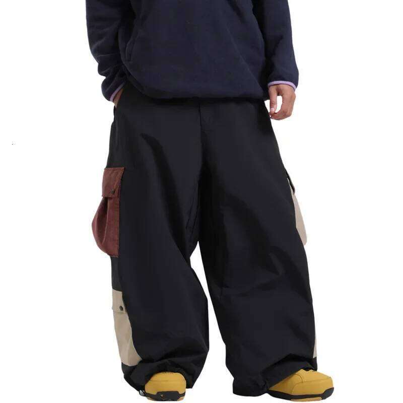 2025 New Men's Multi Port Wide Leg Single Board Breathable Waterproof Ski Pants Winter Outdoor Sports Women's