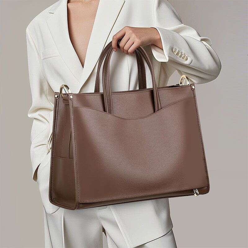 women bag Genuine Leather the tote bag 2025 New Women's Business Office Briefcase Large Capacity Shoulder hand bag Handbag laptop bag large bag