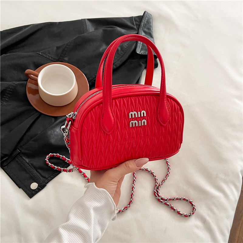 2025 Free Shipping Women's Designer Luxury Fashion New Wrinkle Fashion Small Square Bag Single Shoulder Crossbody Bag black