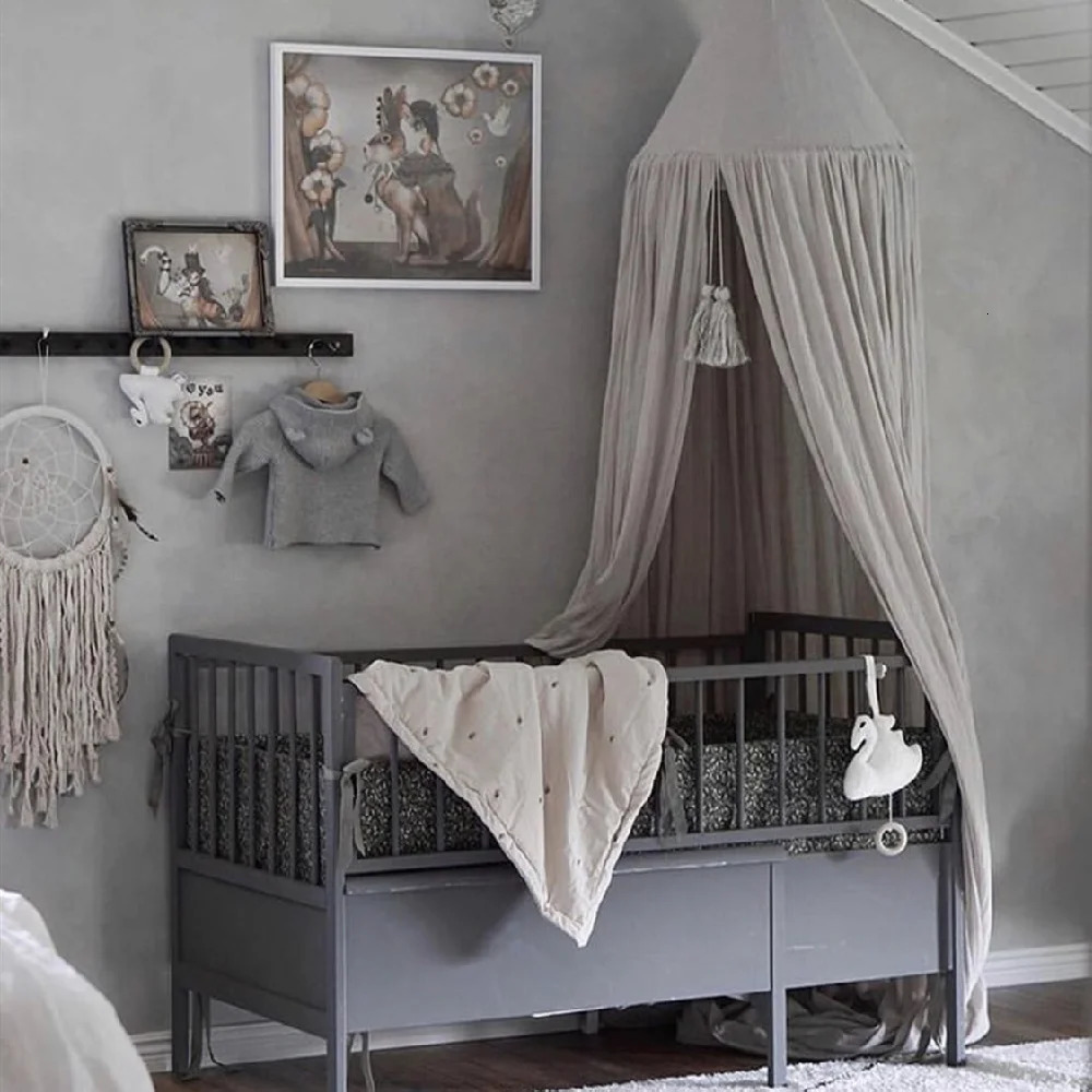 Baby Mosquito Net for Crib Bed Canopy Kids Cotton Hanging Dome Curtain Play Tent Children Room Decoration 250604z