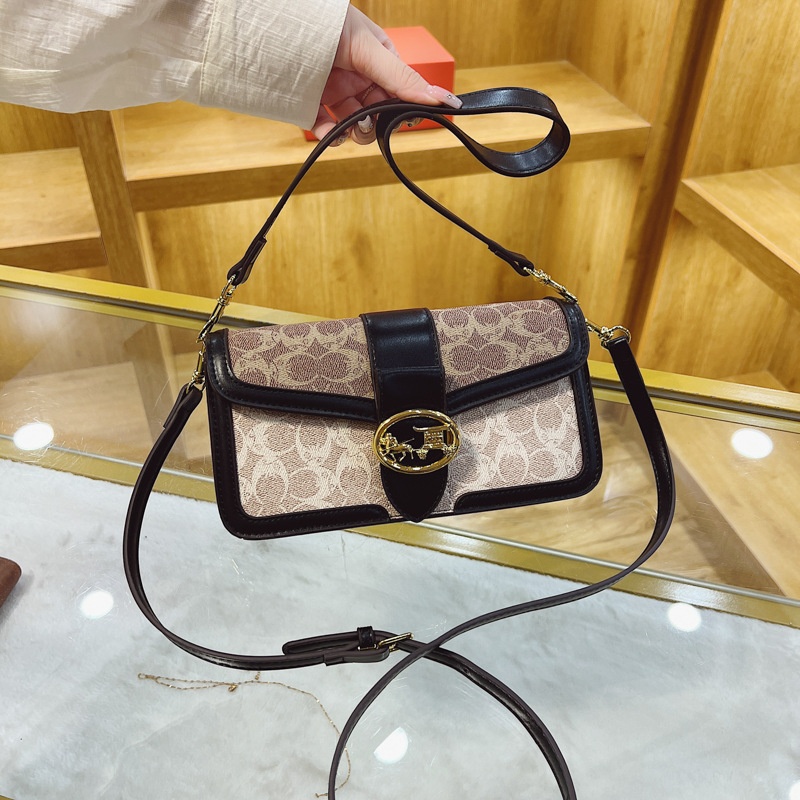 Free Shipping 2025 Designer Women's Luxury Fashion Color Contrasting Small Square Bag with Retro Style Single Shoulder Crossbody Bag