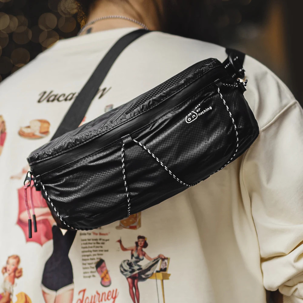 Maden Unisex Style Tactical Adjustable Black Crossbody Bag Outdoor Waist Pack Motorcycle Chest for Cycling Travel Coin Purse 250605