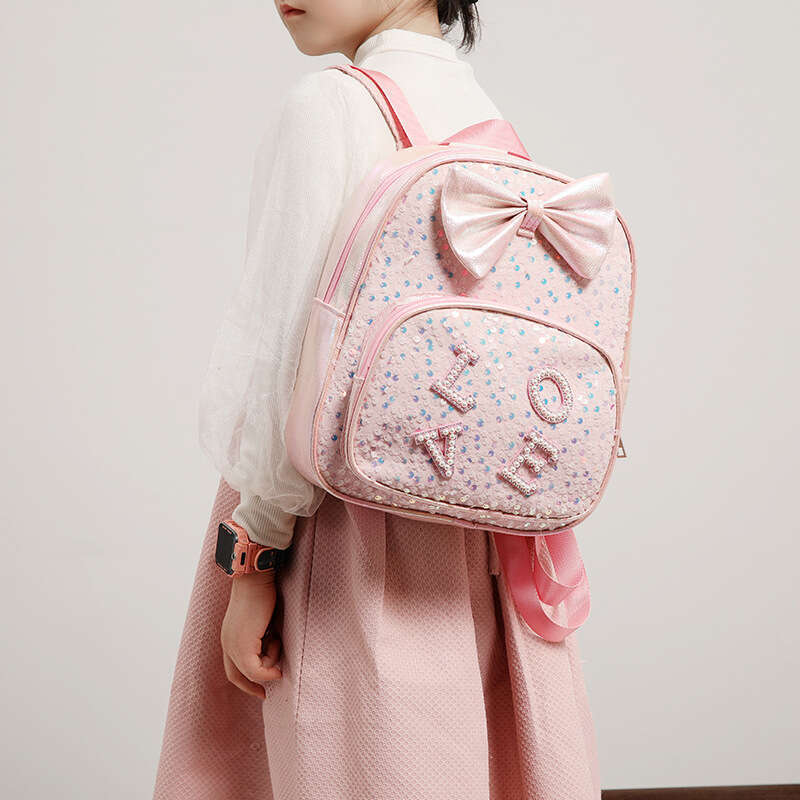 Bowknot Cute Children's 2025 Summer Sequin Cartoon Fresh Student Backpack