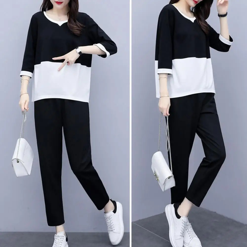 Spring Summer Two-Piece Set Women Korean Loose Large Size Tracksuit Female Clothing Casual Ladie Pant Suit Outfit 250609