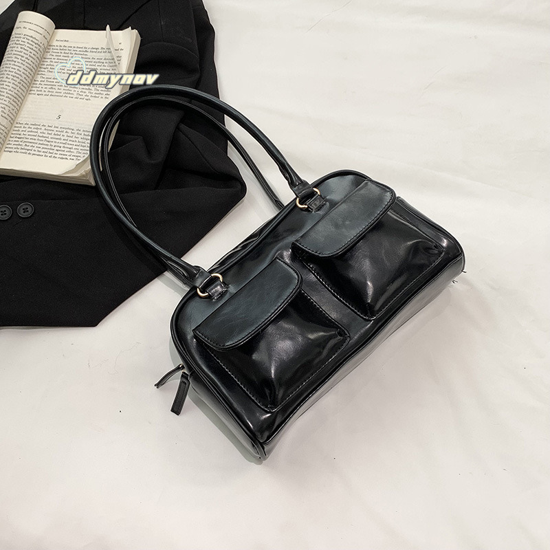 2024 New Solid Color PU Large Capacity Underarm Shoulder Korean Fashion Women's Bag ddmynov