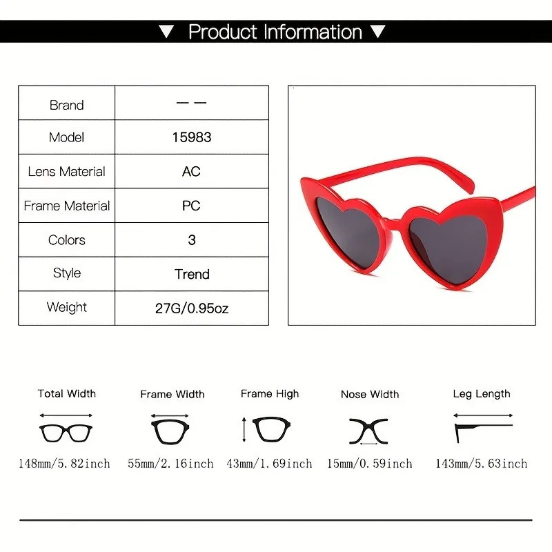 40pcs Fun and Stylish Large Frame Heart-Shaped Glasses - Perfect for Weddings Balls and Couples Parties 250530