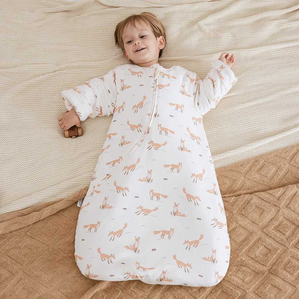 Sleeping Bag For Babies 0-24Months Thicker Winter Sleep Sack Removable Sleeves Kids Anti-Kick Prevent Cold Baby Blanket 3.5Tog y250610TZYB