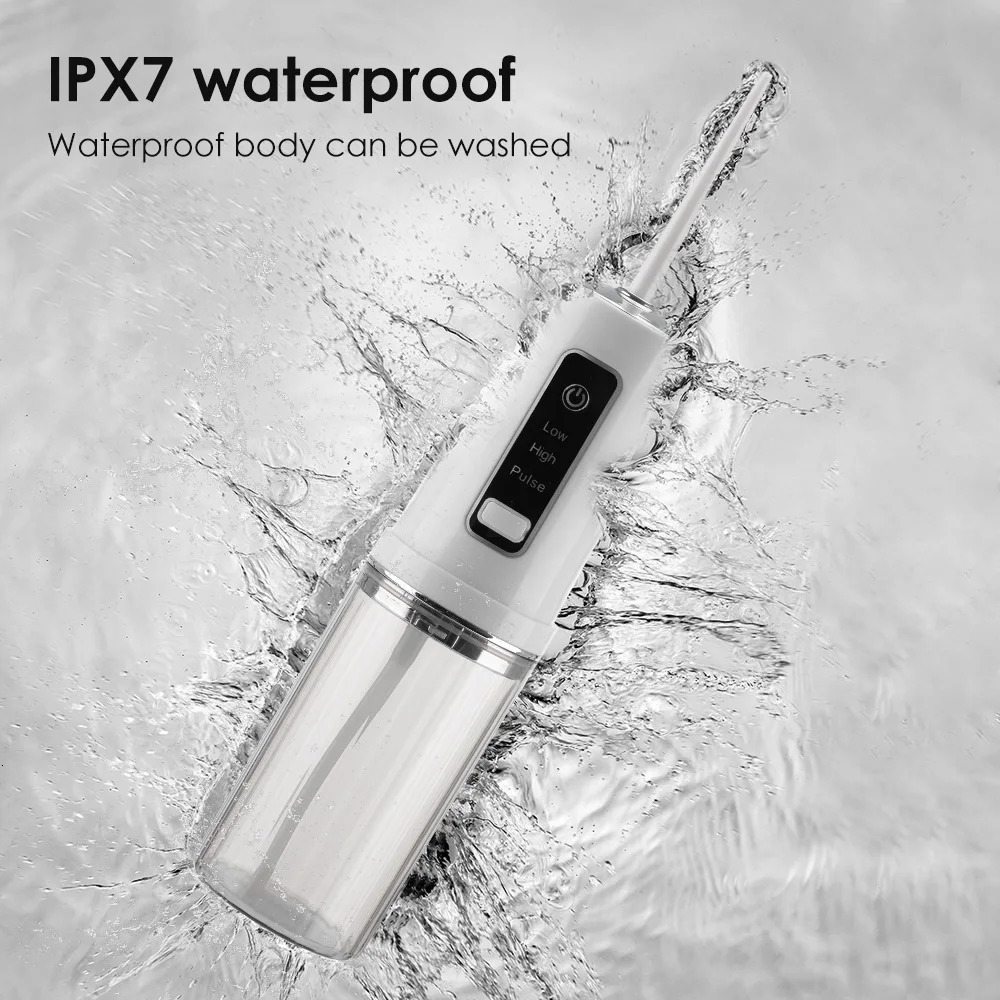 Portable Oral Irrigator Water Flosser Dental Water Jet Tools Pick Cleaning Teeth 230ML 4 Nozzles Mouth Washing Machine Floss 250605