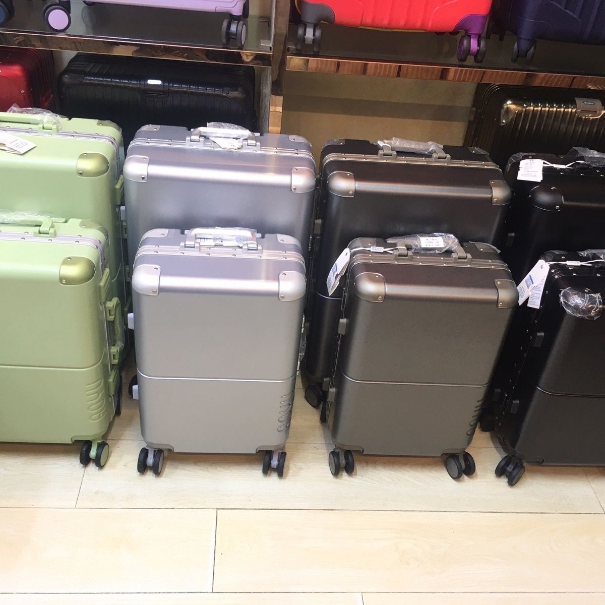 High quality suitcase trolley case large capacity international students password box new aluminium frame suitcase 20 22 24 26inch