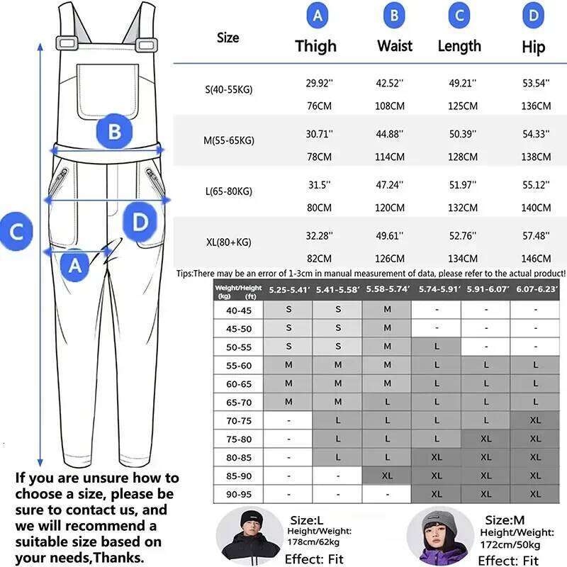 Ski Waterproof Cold Resistant Snowboarding Strap Pants for Women Men 2025 3L Windproof Outdoor Sports Skiing Trousers