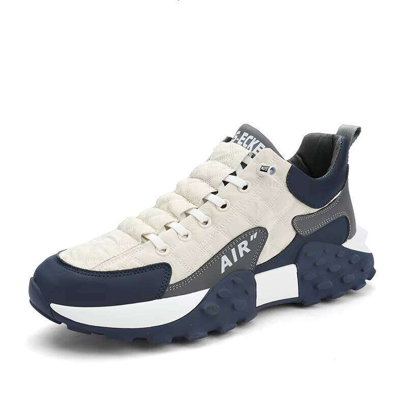 Fashion Knitting Fabric Thick Running Sneakers Light Breathable Large Size Jogging Casual Men Shoes