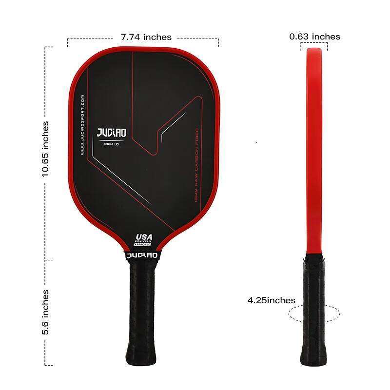 JUCIAO Thermoformed Unibody T700 Raw Carbon Fiber USAPA Approved Pickleball Paddle Spin Textured Surface With Foam Edge