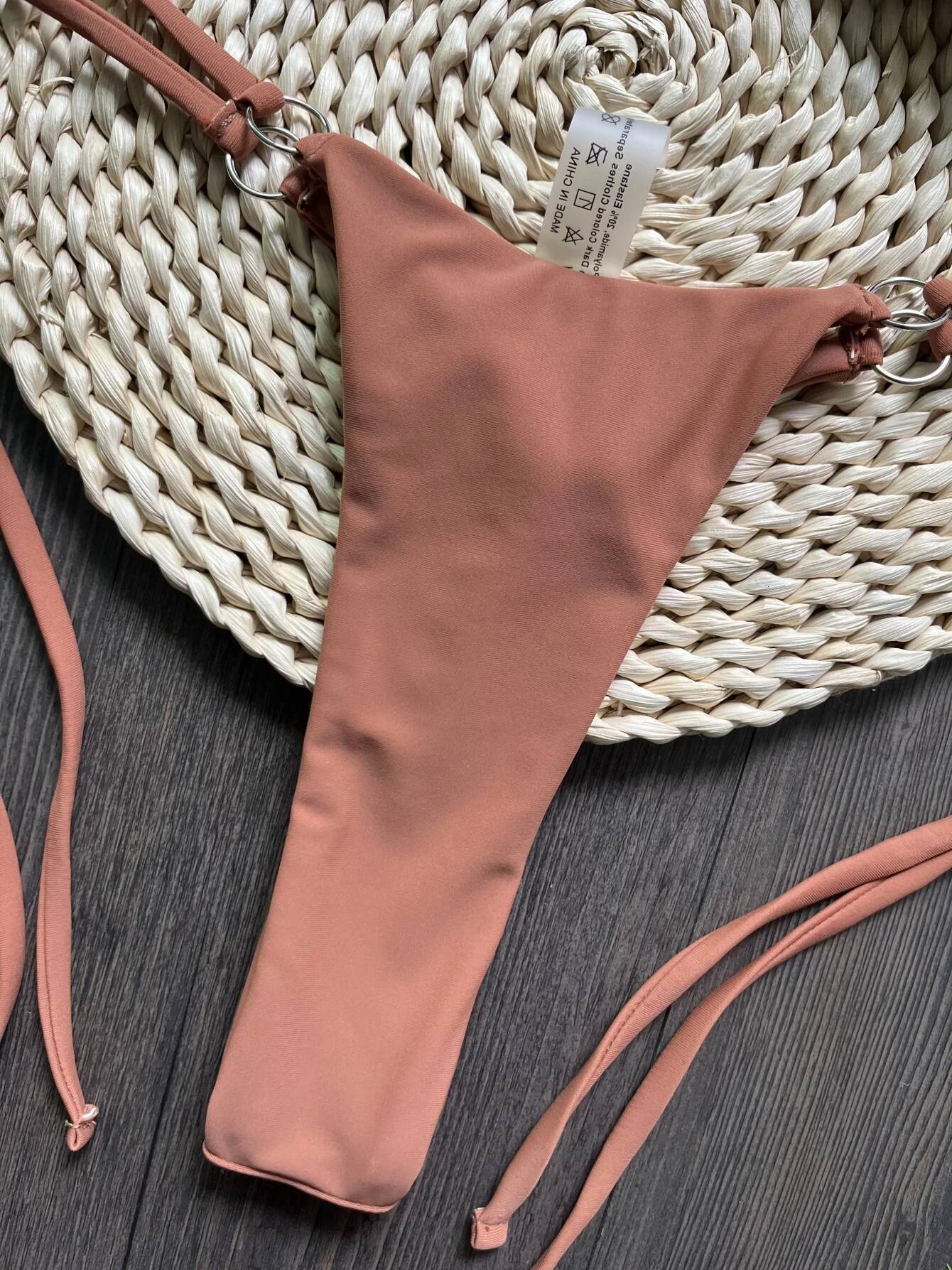 RUOTONGSEPT Sexy Halter Satin Brazilian Women Swimwear Female Swimsuit Two-pieces Bikini set Bather Bathing Suit Swim