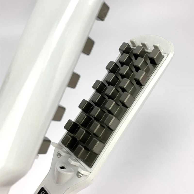 Hair Iron Ceramic 3D Grid Hair Crimper Professional Volumizing Curling Iron Corn Perm Fluffy Splint Flat Iron Hair Styling Tools W250610