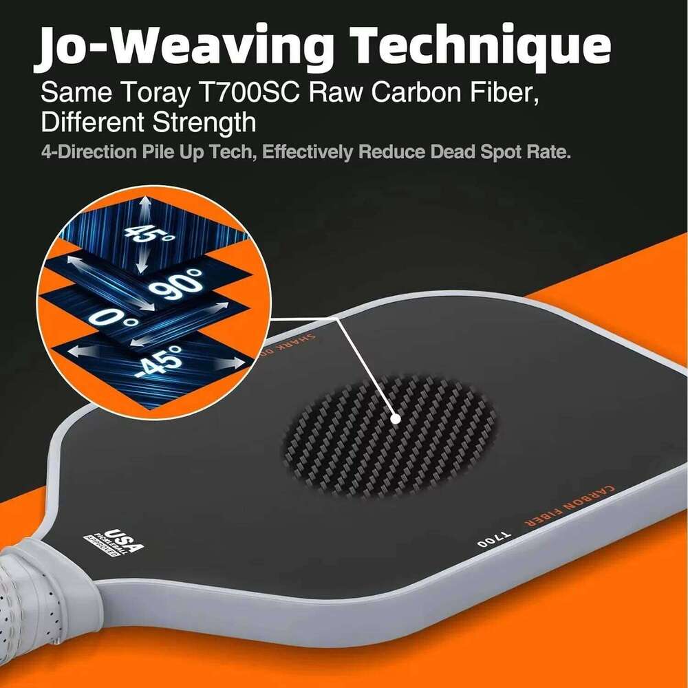 T700 Pickleball Paddle Carbon Fiber Matte Surface 16mm Enhanced Sweet Spot Control Power Grip Non Slip Compatible with Usapa New