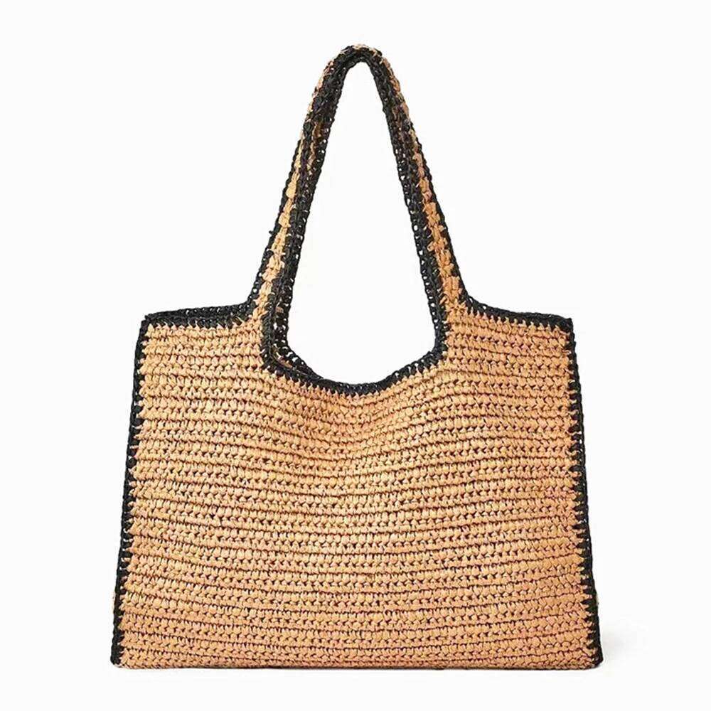 Large Capacity Straw Tote For Women Designer Bags Summer Woven Shoulder Vacation Travel Beach Bag Handbag Shopper Purse