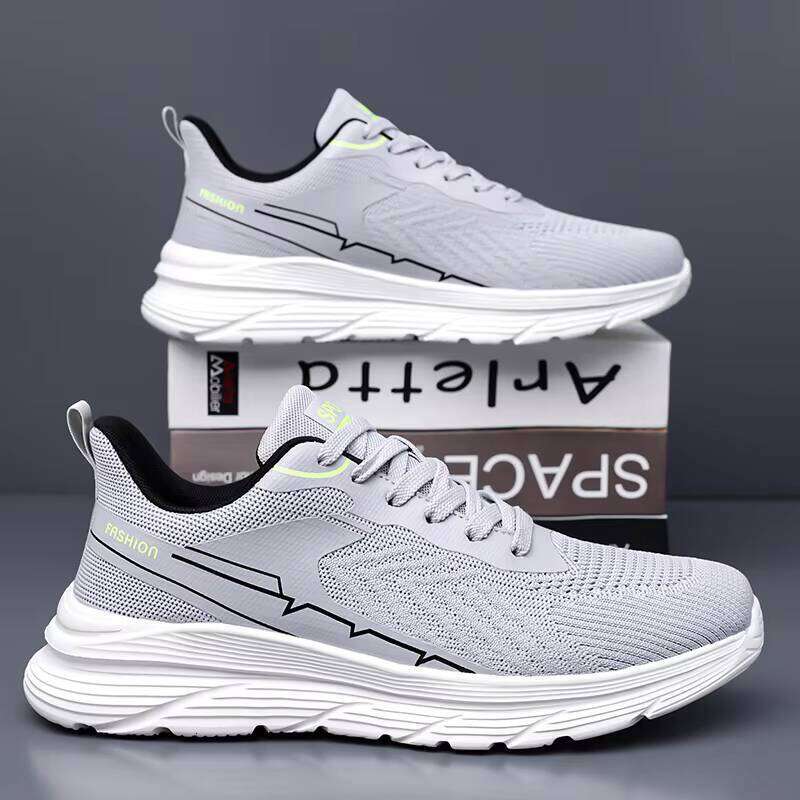 Youth Trend Flying Woven Men's Breathable Mesh Casual Running Walking Sports Shoes