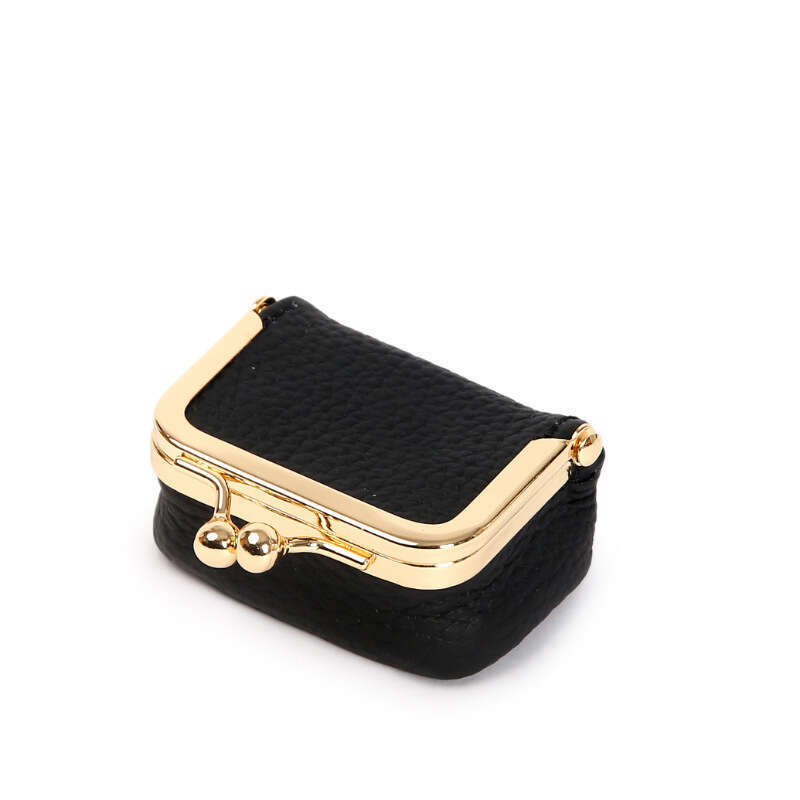 2025 New Genuine Leather Compact Jewelry Mini Ring Necklace Earrings Clasp Bag Simple Storage Coin Purse