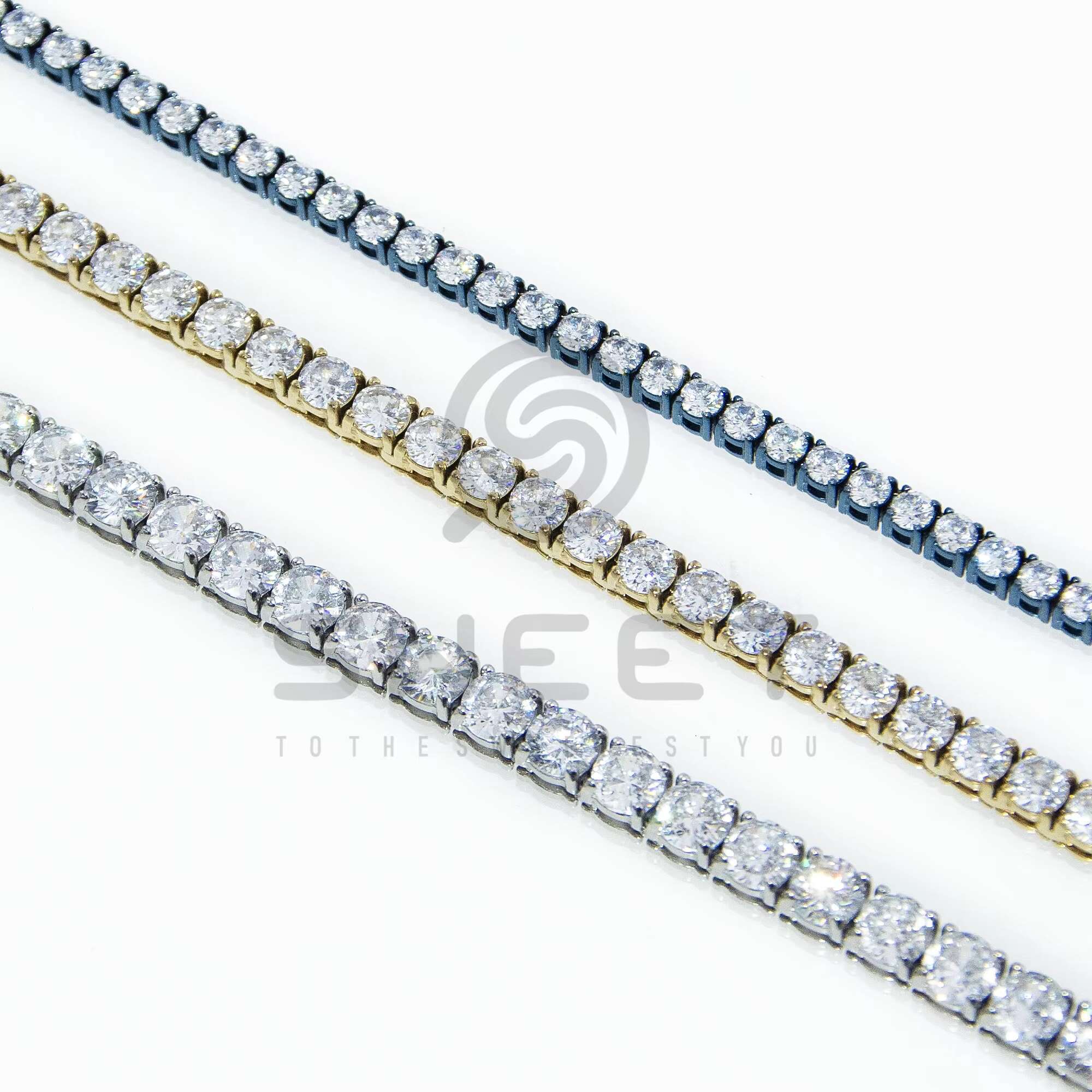 OACOCA 18k Stainless Steel Jewelry 3mm 4mm 5mm Moissanite Tennis Chain Necklace 316L Stainless Steel Tennis Necklace