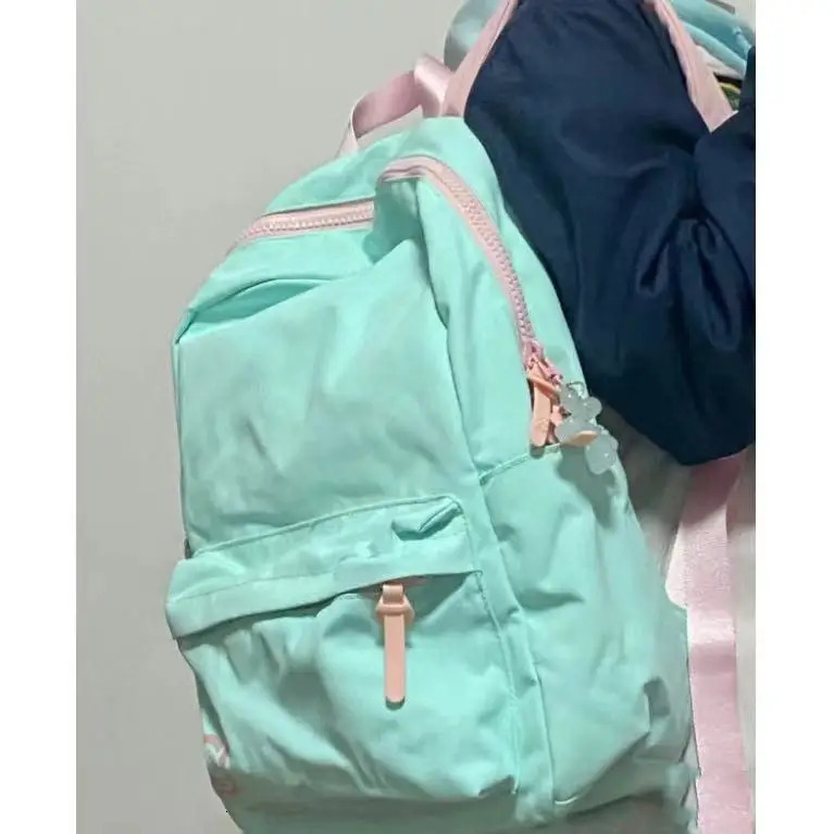 Miyagawa Colored Contrast Backpack High School Students Schoolbag Female Causal Large Capacity Backpacks 250606