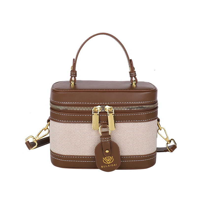 Free Shipping 2025 New Designer Handbag Box Small Square Bag Women's Luxury Wallet Retro Color Block Multifunctional Shoulder Bag