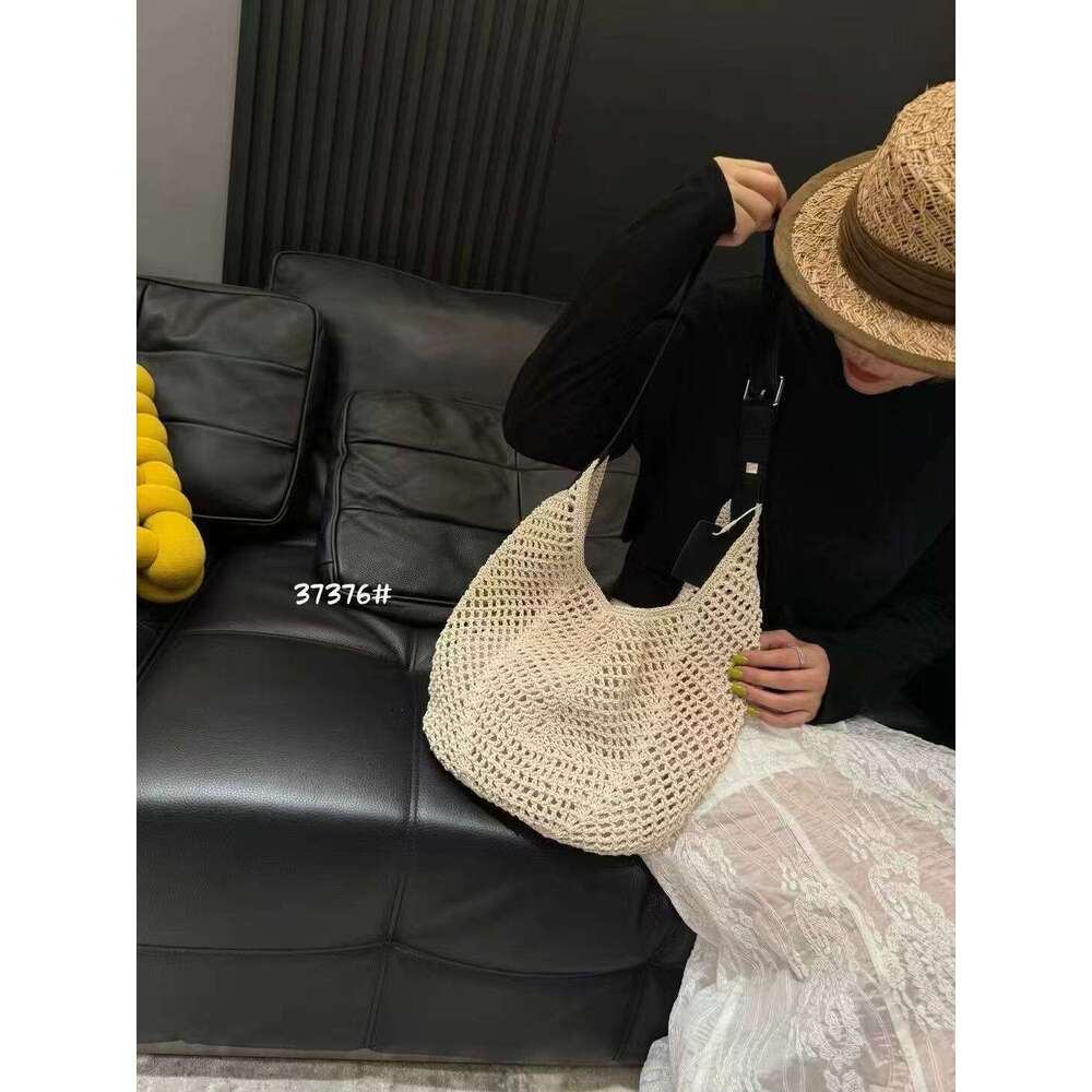 2025 Summer New Handmade Straw Woven for Women Genuine Leather Vacation Beach Tote Fashion Shoulder Crossbody Bag