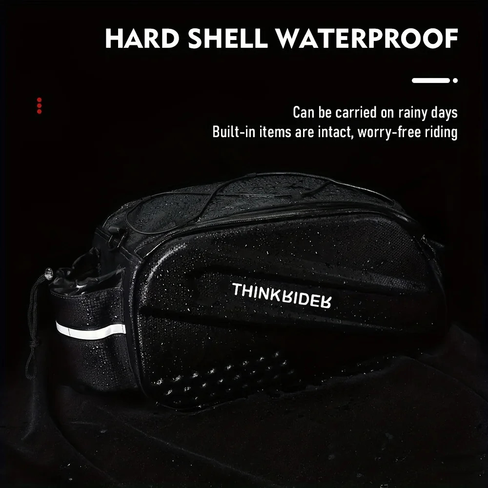 ThinkRider Bicycle Hard Shell Tear Hunch Bag 14L Large Capacity Hunch Bag Anti-Splash Material With Rain Cover 250610