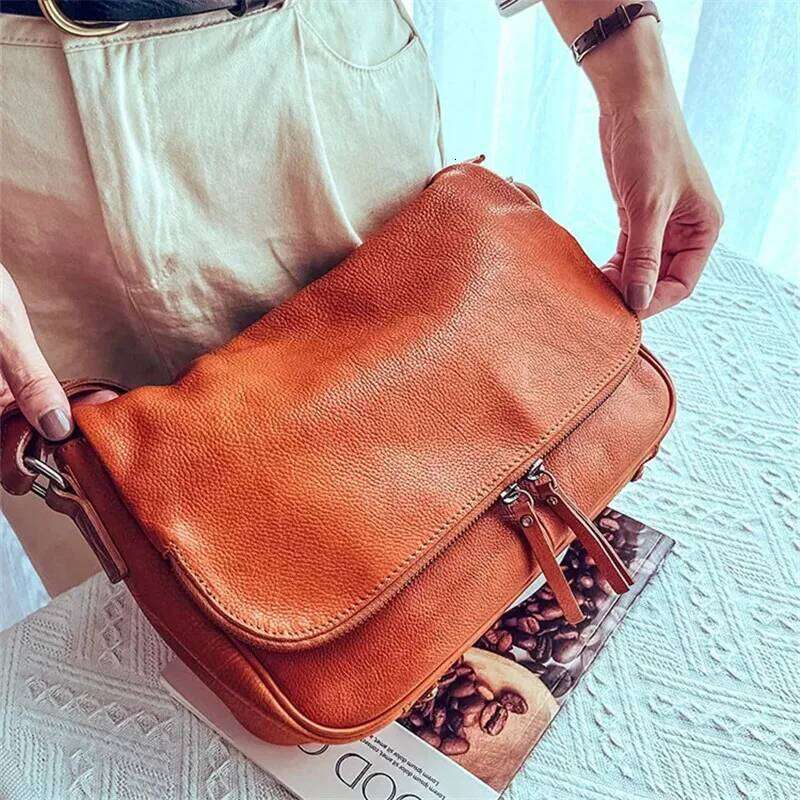 Organizers designers handmade genuine leather women's crossbody outdoor party first layer cowhide female shoulder bag