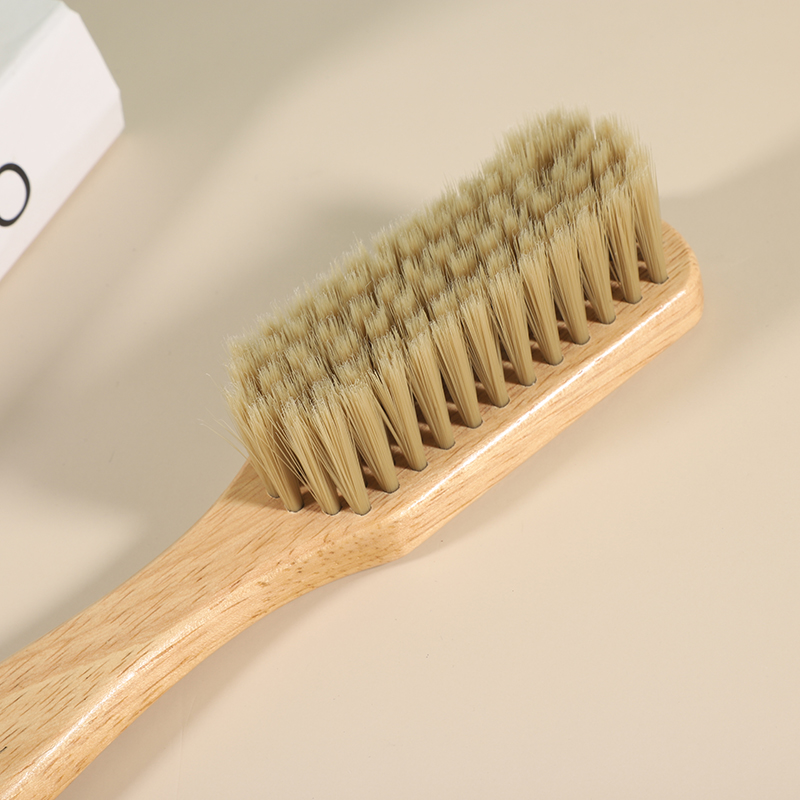 Pig hair solid wood shoe brush multifunctional non damaging shoe leather shoe leather care dust removal and oiling household cleaning brush care brush