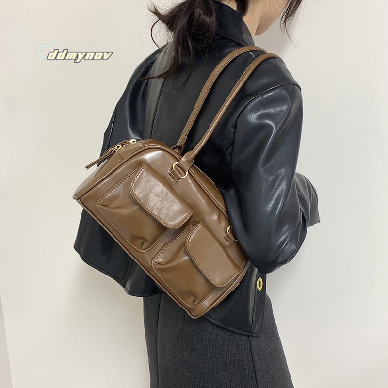 2024 New Solid Color PU Large Capacity Underarm Shoulder Korean Fashion Women's Bag ddmynov