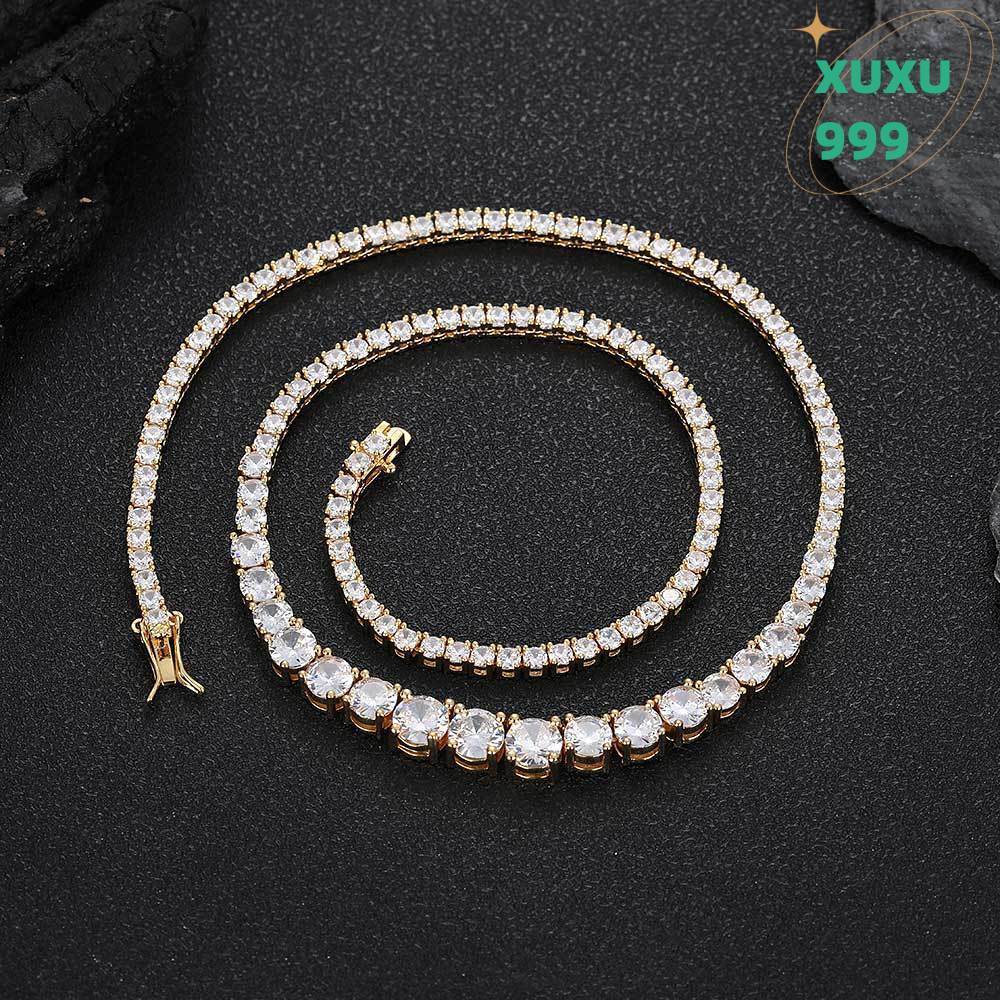 OACOCA HOT Moissanite Diamond Tennis Chain Necklace Bracelet Hip Hop 925 Sterling Silver Cuba Chain VVS GRA