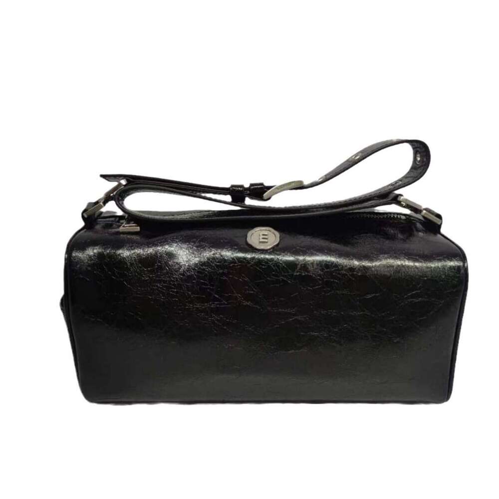 Korean Minseok Lim Minitmute Caviar Pattern Genuine Leather Pillow Handheld Boston Crossbody Shoulder Bag
