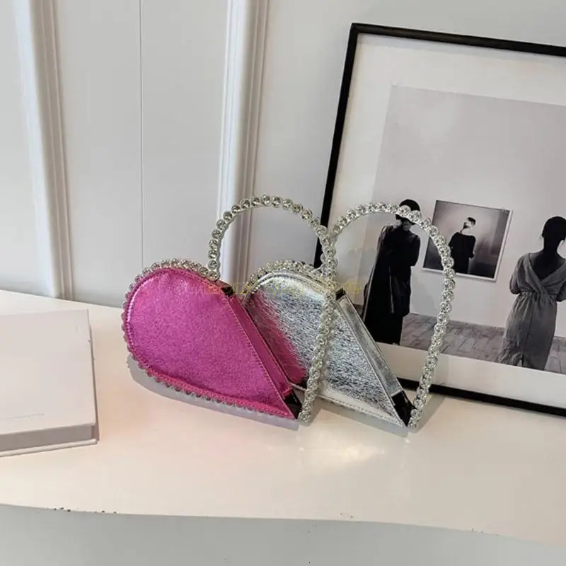 X90D Unique Heart Clutch Evening Bag Handbag For Elegant Evenings And Occasion 250606