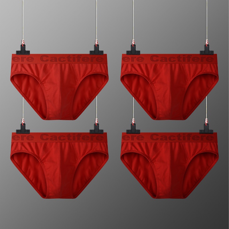 4PC Men's 100% Cotton Breathable Briefs - Plus Size Mid Rise Summer Underwear Free Shipping