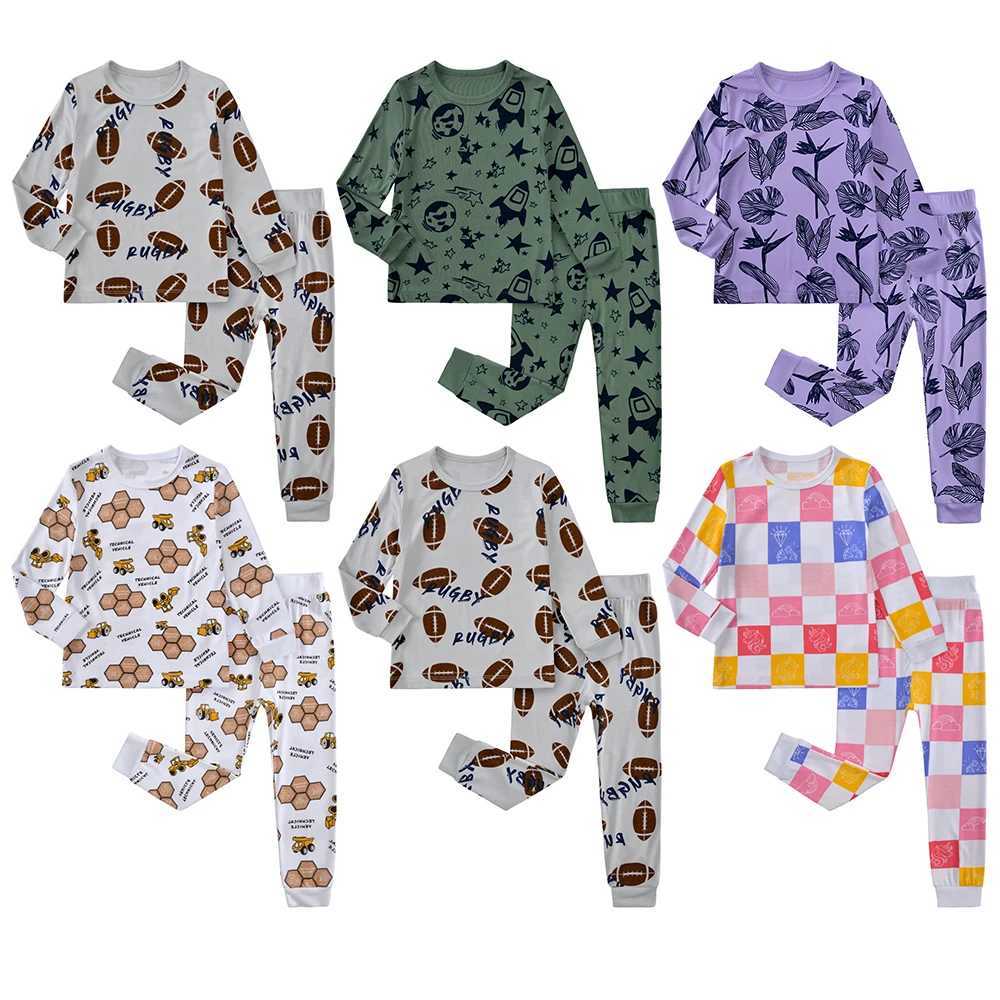 2025 Spring Newborn Clothes Baby Boy Girl Onesie Toddler Bamboo Fiber Pajamas Sets Long Sleeve Full Print Sleepwear Kids Outfits y250610GV26
