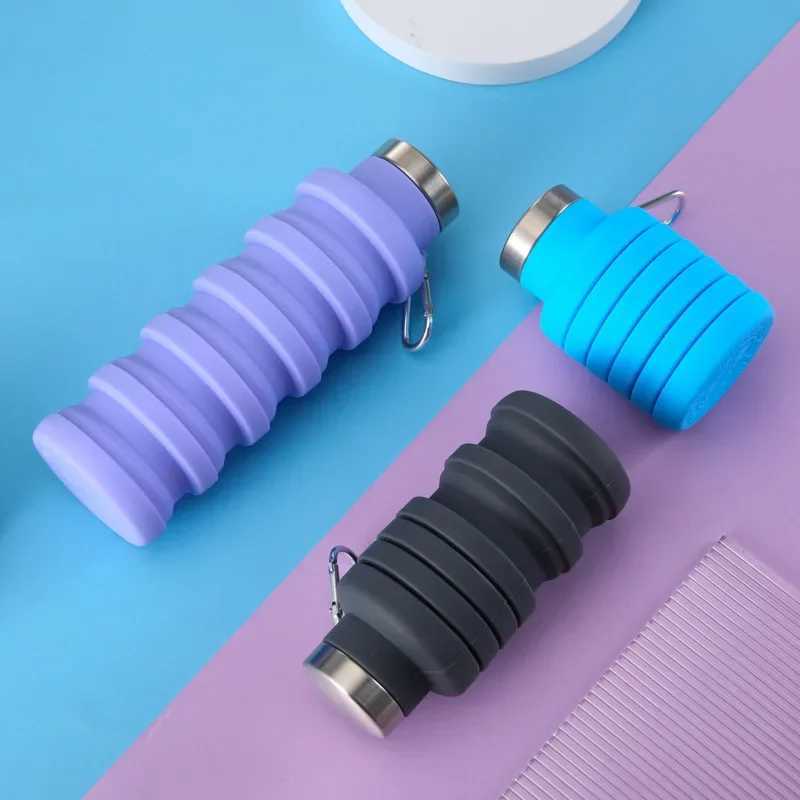 Silicone Sports Telescopic Bottle Foldable Water Cup Large Capacity Outdoor Portable Z260202