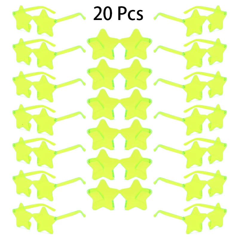 16/20 Pcs Per Set Rimless Star Shaped Sunglasses Fashion Cute Gradient Beach Holiday Shades Women Trendy Rave Sun Glasses 250530