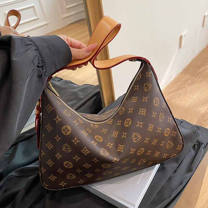 Designer bag free shipping 2025 new fashionable high-end texture printed tote bag, hand-held shoulder crossbody bag for women