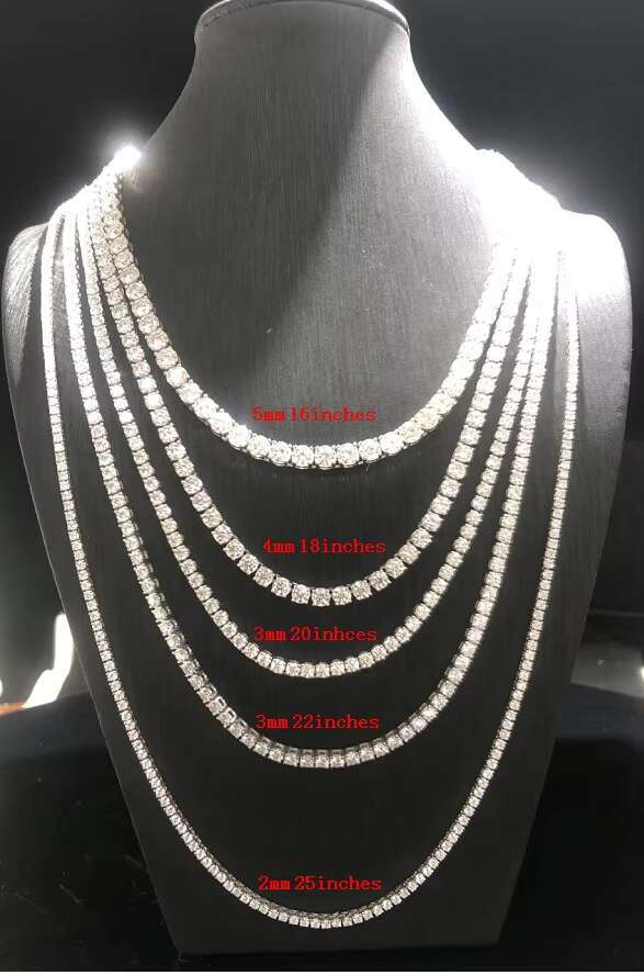 OACOCA Jewelry Set in Stock 5mm 6mm Moissanite Tennis Bracelet Chain Necklace Men 925 Sterling Silver Hip Hop Jewelry Ready to Ship