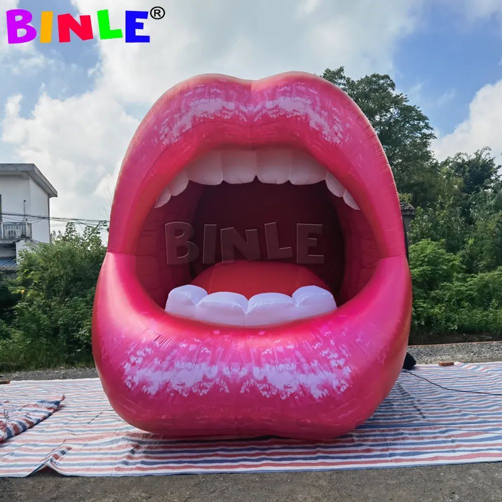 7mLx6mWx6mH (23x20x20ft) Amazing Giant Open Inflatable Mouth Model Red Sexy Lips Balloon Club Pub Party Event Decoration,Music Stage Decor Ideas