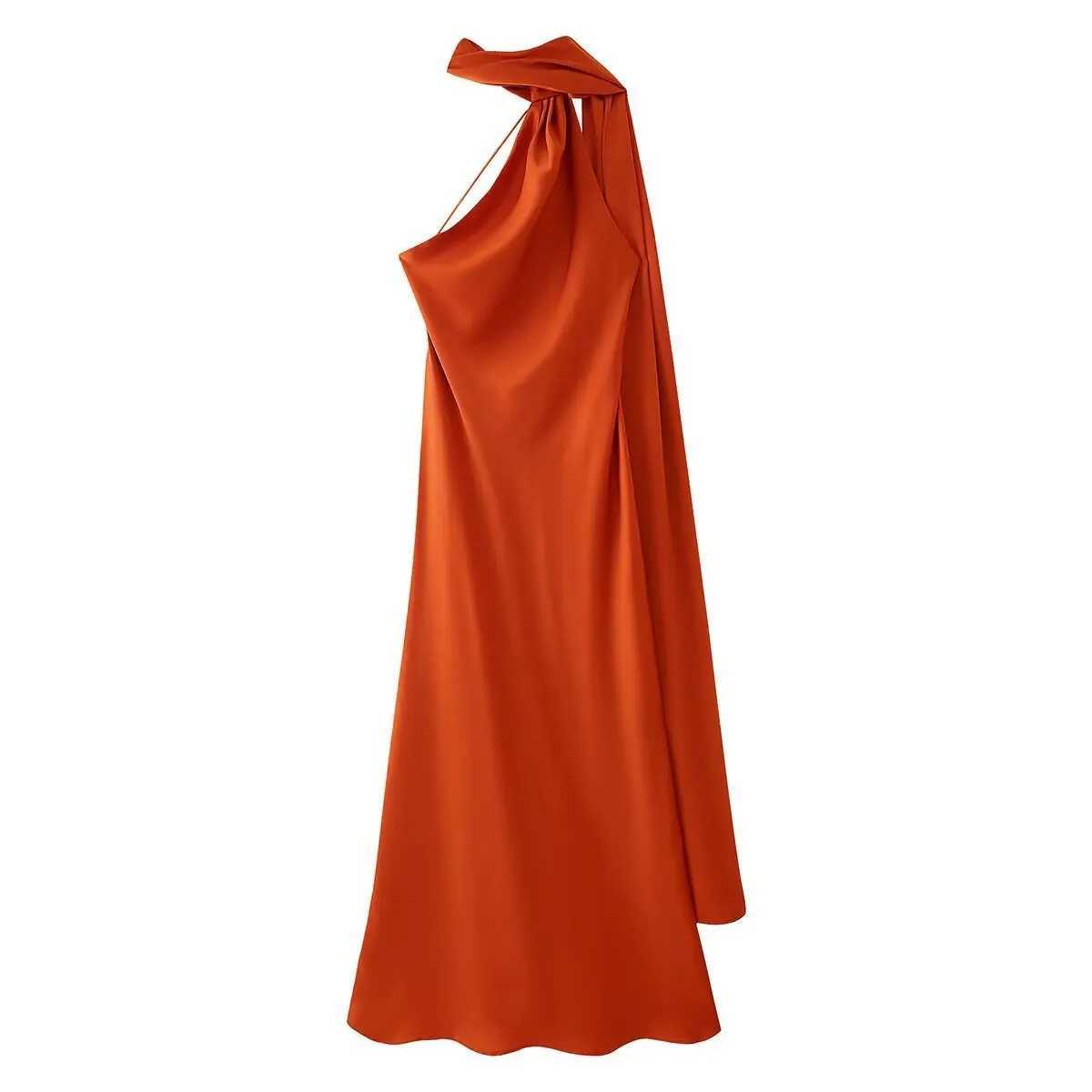 VEITCHE Elegant Womens Soft Silk Satin Long Dress Halter Backless Sleeveless Maxi Dresses Summer Lady Long Ribbon Party Gowns XJ250610