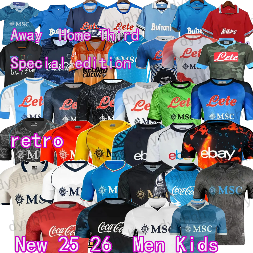 Retro classic Napoli soccer jerseys mans kid kit Naples 2024 25 26 football shirt MARADONA 1986 1987 1988 1989 1991 92 93 94 2013 2014 HAMSIK L.INSIGNE HIGUAIN Training