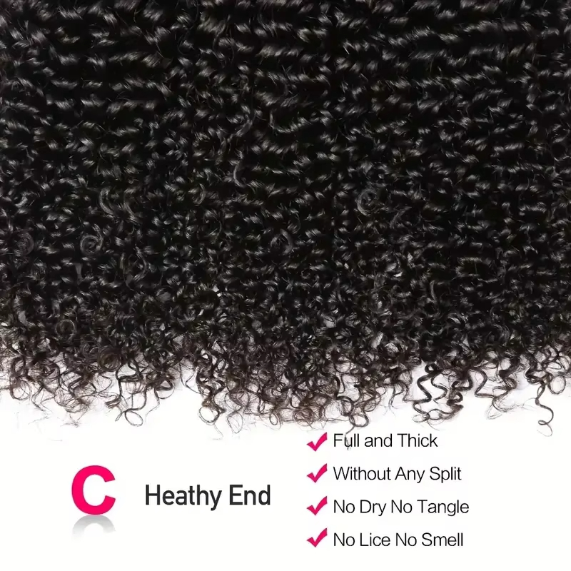 Kinky Curly Human Hair Bundles Brazilian Remy Hair Weave 100% Human Hair Extensions 10-32Inch 1/3/4pcs Bundles 3 Bundles Human Bundle Curly Hair for B