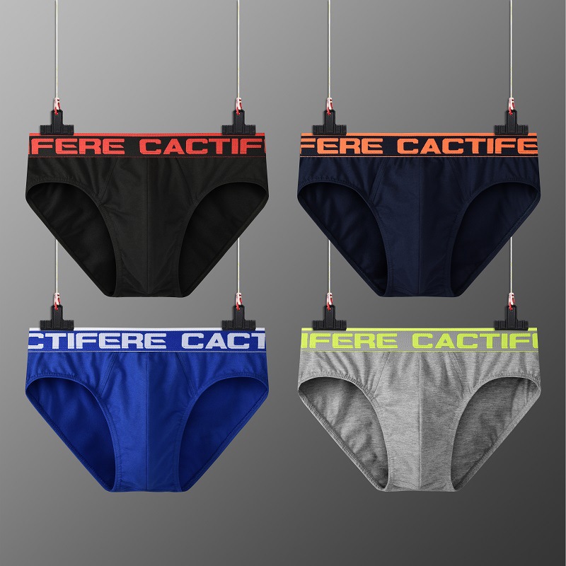 4PC Men's 100% Cotton Breathable Briefs - Plus Size Mid Rise Summer Underwear Free Shipping