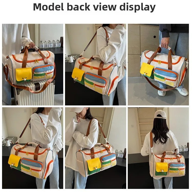 Fashionable Colorblocking Crossbody Bag Largecapacity Travel Singleshoulder Shortdistance Fitness Bag 250605