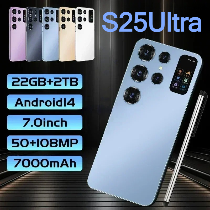 2025 Cellphones S25 Ultra 5G Original Smartphone 7.0 inch 22GB+2TB Dual SIM Cell Phone 7800mAh Android 14 Global Version Mobile Phones