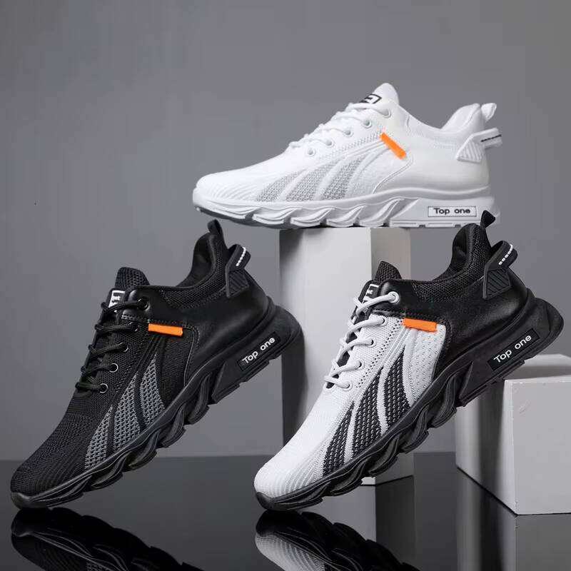Spring New Flying Woven Breathable Mesh Blade Running Casual Men's Shoes