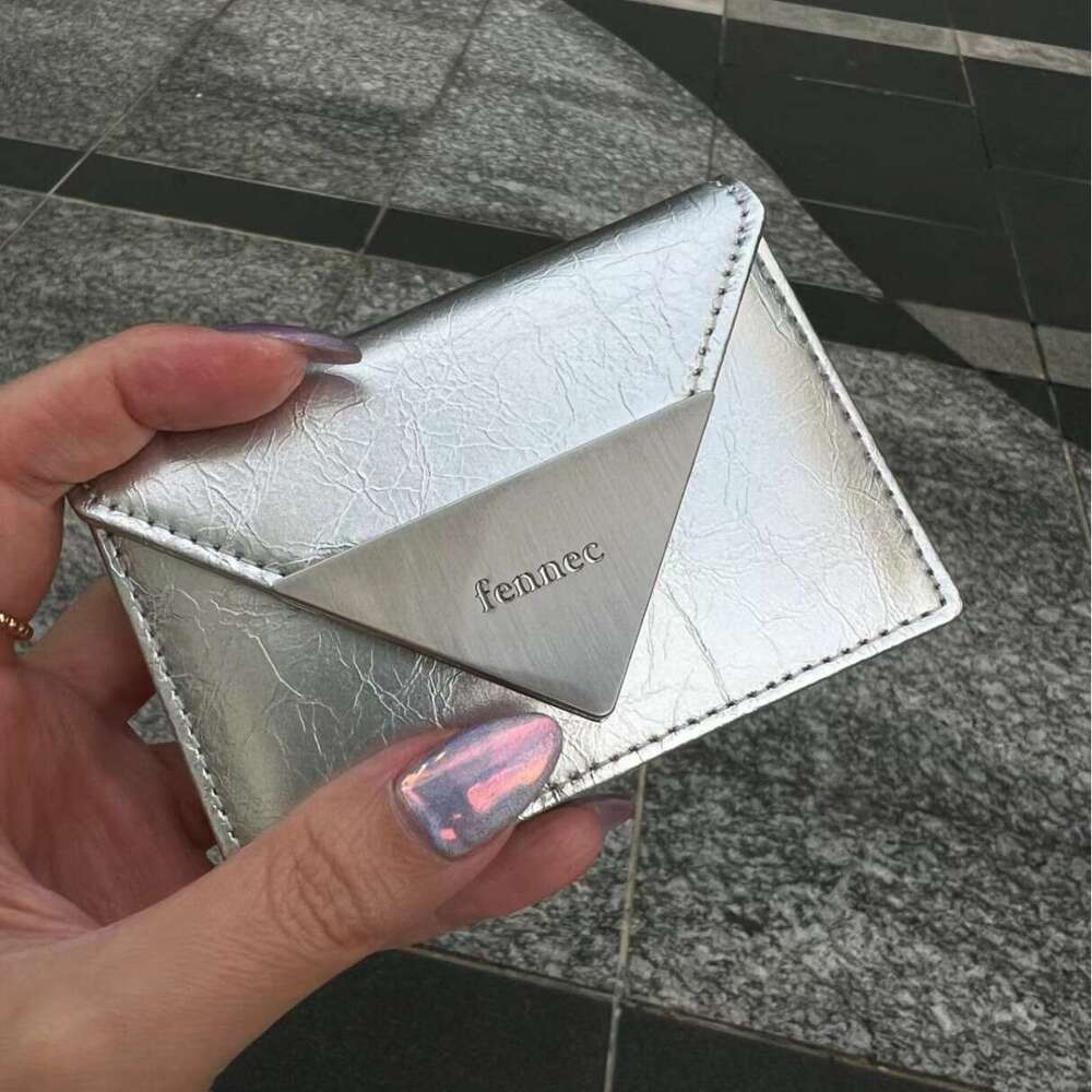 Korean Niche Fennec Wallet Patent Leather Classic Triangle Portable 70% off Coin Purse ID Card Holder